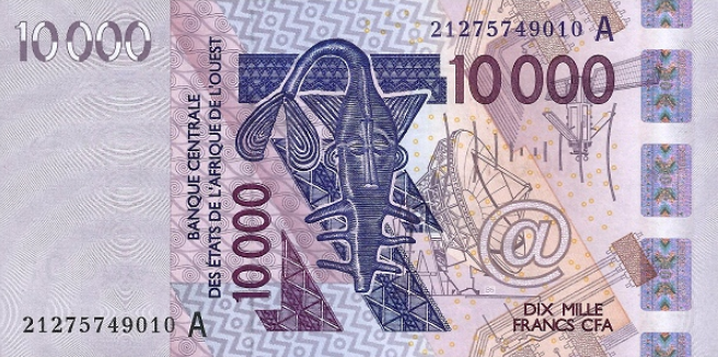 PN118A Ivory Coast W.A.S. A 10000 Francs Year 2021